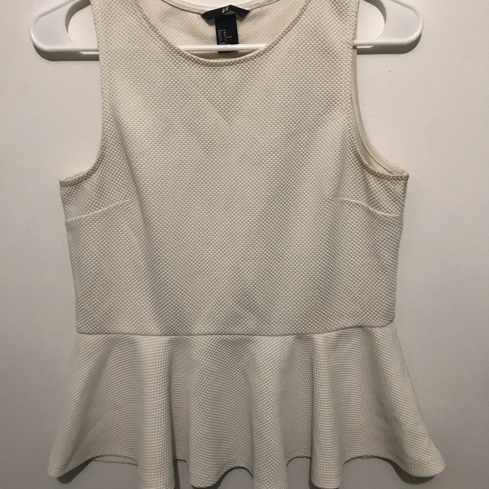 Off white peplum tank